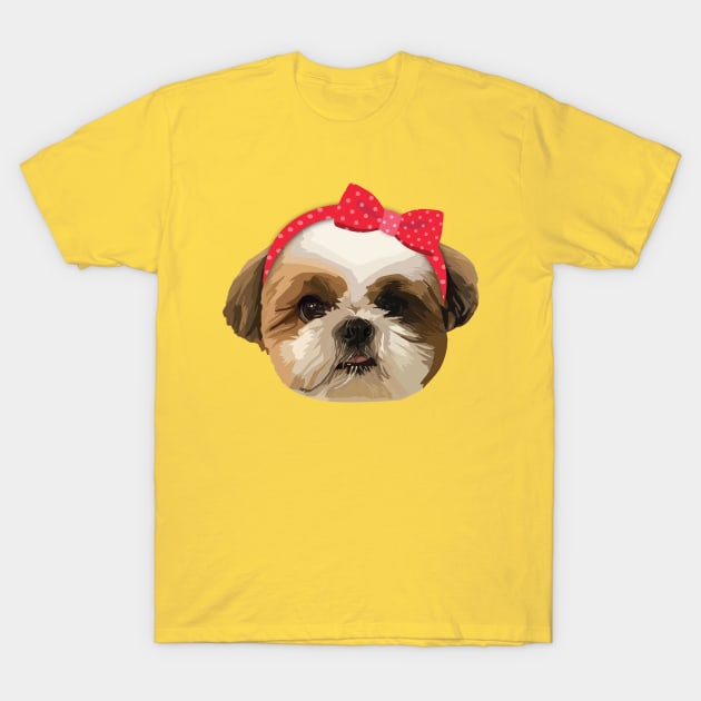 Shitzhu with headband T-Shirt by thedailysoe